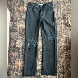 Abercrombie Fitch 90s Straight Jeans 26 Short Petite Ultra High Rise Black